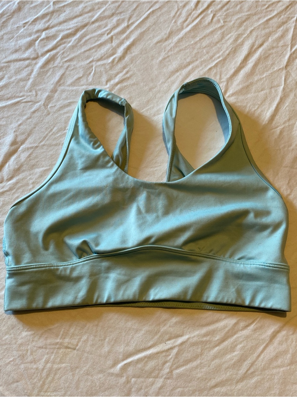 Avia Light Blue Sheer Back Full Support Sports Bra